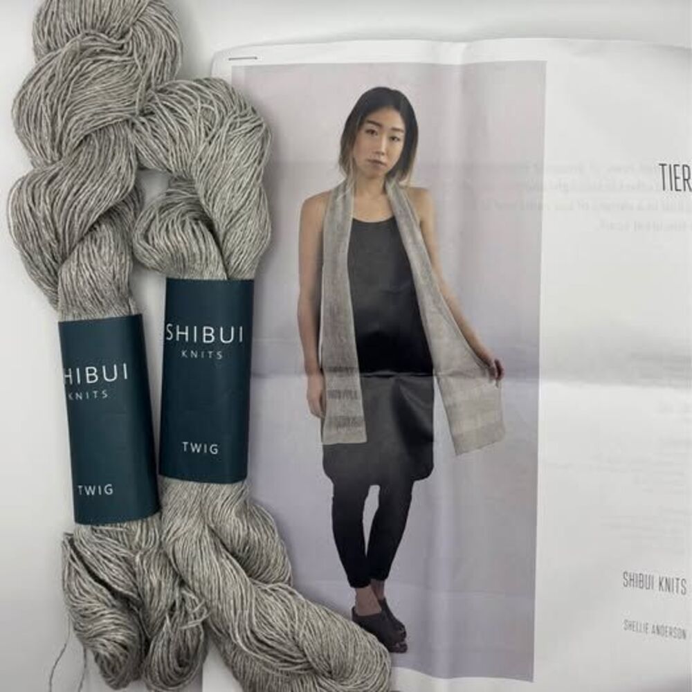 Discontinued Shibui Knits "Twig" Yarn (2 Skeins Ash) & "Tier" Shellie Anderson P